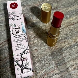 NIB DISCONTINUED Too Faced La Creme Coral Fire Color drenched lip cream